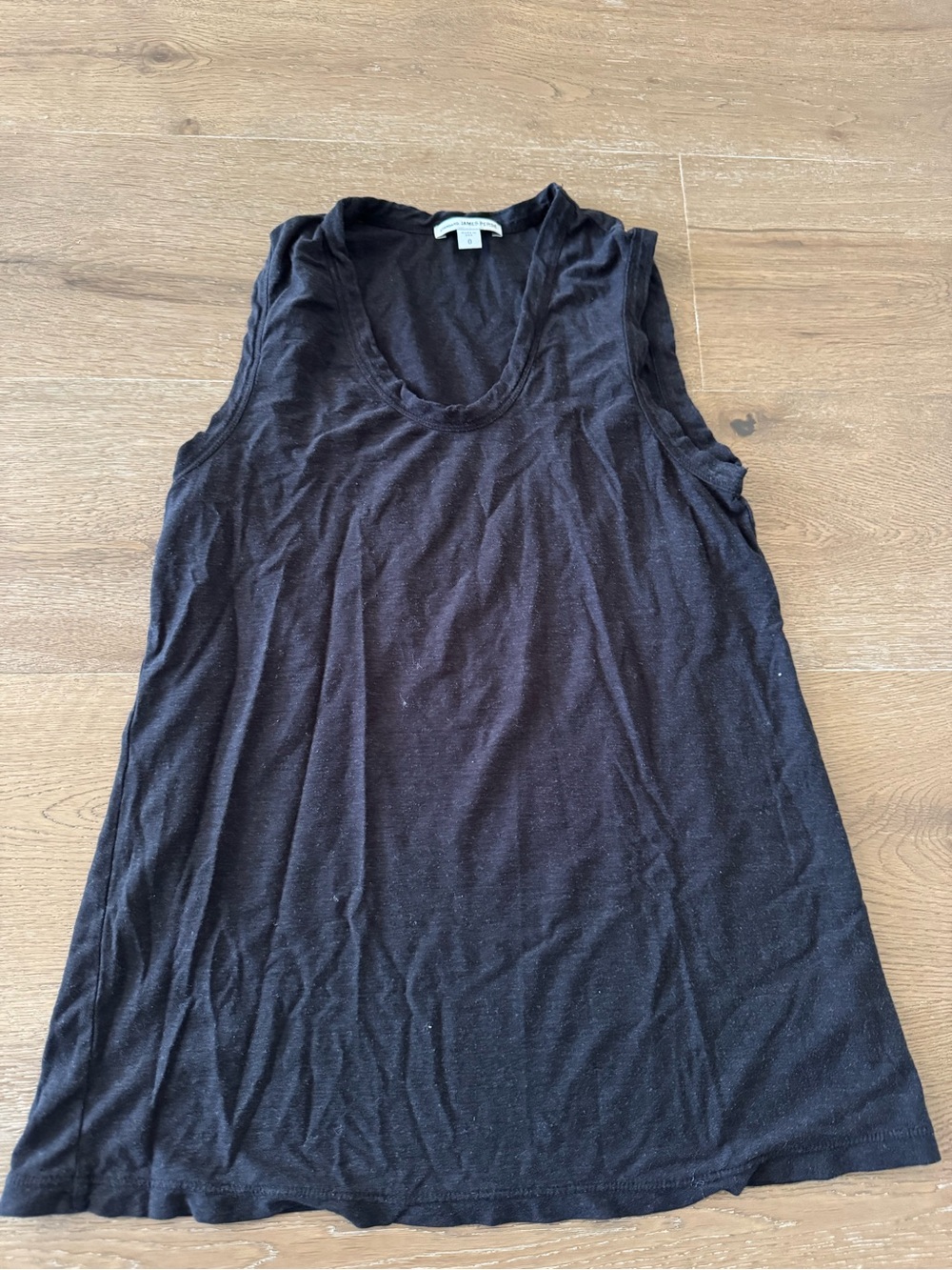 James Perse Black Sleeveless Tank Top